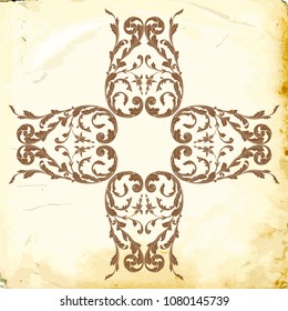 Retro baroque decorations element with flourishes calligraphic ornament. Vintage style design collection for Posters, Placards, Invitations, Banners, Badges and Logotypes.