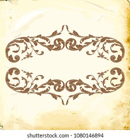 Retro baroque decorations element with flourishes calligraphic ornament. Vintage style design collection for Posters, Placards, Invitations, Banners, Badges and Logotypes.