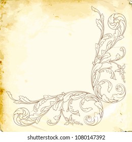 Retro baroque decorations element with flourishes calligraphic ornament. Vintage style design collection for Posters, Placards, Invitations, Banners, Badges and Logotypes.