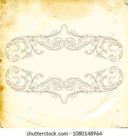 Retro baroque decorations element with flourishes calligraphic ornament. Vintage style design collection for Posters, Placards, Invitations, Banners, Badges and Logotypes.