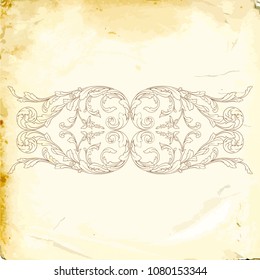 Retro baroque decorations element with flourishes calligraphic ornament. Vintage style design collection for Posters, Placards, Invitations, Banners, Badges and Logotypes.