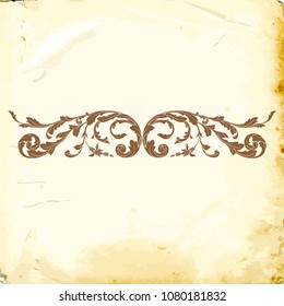 Retro baroque decorations element with flourishes calligraphic ornament. Vintage style design collection for Posters, Placards, Invitations, Banners, Badges and Logotypes.