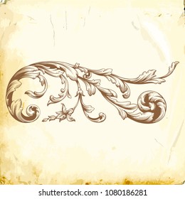 Retro baroque decorations element with flourishes calligraphic ornament. Vintage style design collection for Posters, Placards, Invitations, Banners, Badges and Logotypes.