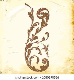 Retro baroque decorations element with flourishes calligraphic ornament. Vintage style design collection for Posters, Placards, Invitations, Banners, Badges and Logotypes.
