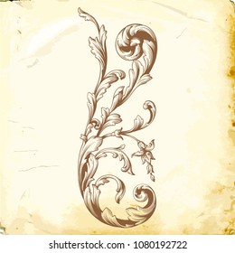 Retro baroque decorations element with flourishes calligraphic ornament. Vintage style design collection for Posters, Placards, Invitations, Banners, Badges and Logotypes.