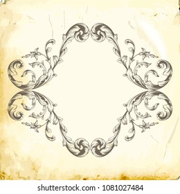 Retro baroque decorations element with flourishes calligraphic ornament. Vintage style design collection for Posters, Placards, Invitations, Banners, Badges and Logotypes.