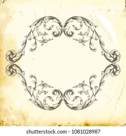 Retro baroque decorations element with flourishes calligraphic ornament. Vintage style design collection for Posters, Placards, Invitations, Banners, Badges and Logotypes.