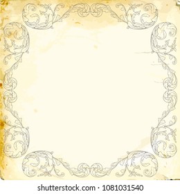 Retro baroque decorations element with flourishes calligraphic ornament. Vintage style design collection for Posters, Placards, Invitations, Banners, Badges and Logotypes.