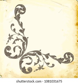 Retro baroque decorations element with flourishes calligraphic ornament. Vintage style design collection for Posters, Placards, Invitations, Banners, Badges and Logotypes.