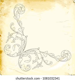 Retro baroque decorations element with flourishes calligraphic ornament. Vintage style design collection for Posters, Placards, Invitations, Banners, Badges and Logotypes.