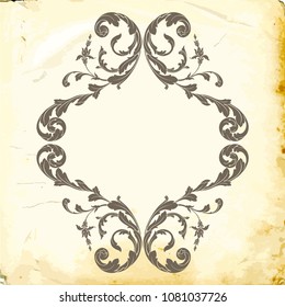 Retro baroque decorations element with flourishes calligraphic ornament. Vintage style design collection for Posters, Placards, Invitations, Banners, Badges and Logotypes.
