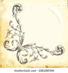 Retro baroque decorations element with flourishes calligraphic ornament. Vintage style design collection for Posters, Placards, Invitations, Banners, Badges and Logotypes.