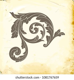 Retro baroque decorations element with flourishes calligraphic ornament. Vintage style design collection for Posters, Placards, Invitations, Banners, Badges and Logotypes.
