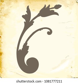 Retro baroque decorations element with flourishes calligraphic ornament. Vintage style design collection for Posters, Placards, Invitations, Banners, Badges and Logotypes.