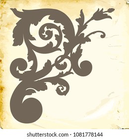 Retro baroque decorations element with flourishes calligraphic ornament. Vintage style design collection for Posters, Placards, Invitations, Banners, Badges and Logotypes.