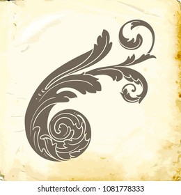 Retro baroque decorations element with flourishes calligraphic ornament. Vintage style design collection for Posters, Placards, Invitations, Banners, Badges and Logotypes.