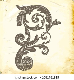 Retro baroque decorations element with flourishes calligraphic ornament. Vintage style design collection for Posters, Placards, Invitations, Banners, Badges and Logotypes.