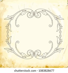 Retro baroque decorations element with flourishes calligraphic ornament. Vintage style design collection for Posters, Placards, Invitations, Banners, Badges and Logotypes.