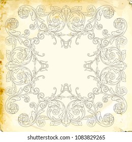 Retro baroque decorations element with flourishes calligraphic ornament. Vintage style design collection for Posters, Placards, Invitations, Banners, Badges and Logotypes.