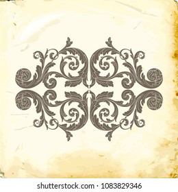 Retro baroque decorations element with flourishes calligraphic ornament. Vintage style design collection for Posters, Placards, Invitations, Banners, Badges and Logotypes.