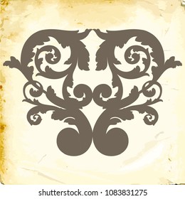 Retro baroque decorations element with flourishes calligraphic ornament. Vintage style design collection for Posters, Placards, Invitations, Banners, Badges and Logotypes.