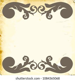 Retro baroque decorations element with flourishes calligraphic ornament. Vintage style design collection for Posters, Placards, Invitations, Banners, Badges and Logotypes.