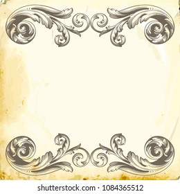 Retro baroque decorations element with flourishes calligraphic ornament. Vintage style design collection for Posters, Placards, Invitations, Banners, Badges and Logotypes.