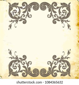 Retro baroque decorations element with flourishes calligraphic ornament. Vintage style design collection for Posters, Placards, Invitations, Banners, Badges and Logotypes.