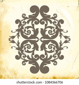 Retro baroque decorations element with flourishes calligraphic ornament. Vintage style design collection for Posters, Placards, Invitations, Banners, Badges and Logotypes.