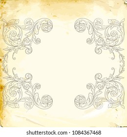 Retro baroque decorations element with flourishes calligraphic ornament. Vintage style design collection for Posters, Placards, Invitations, Banners, Badges and Logotypes.