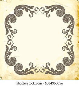 Retro baroque decorations element with flourishes calligraphic ornament. Vintage style design collection for Posters, Placards, Invitations, Banners, Badges and Logotypes.
