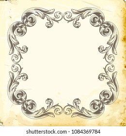 Retro baroque decorations element with flourishes calligraphic ornament. Vintage style design collection for Posters, Placards, Invitations, Banners, Badges and Logotypes.