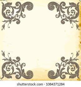 Retro baroque decorations element with flourishes calligraphic ornament. Vintage style design collection for Posters, Placards, Invitations, Banners, Badges and Logotypes.