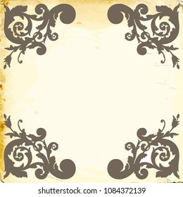 Retro baroque decorations element with flourishes calligraphic ornament. Vintage style design collection for Posters, Placards, Invitations, Banners, Badges and Logotypes.