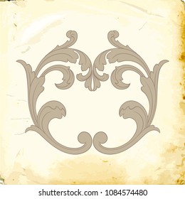 Retro baroque decorations element with flourishes calligraphic ornament. Vintage style design collection for Posters, Placards, Invitations, Banners, Badges and Logotypes.