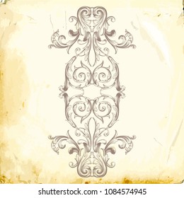 Retro baroque decorations element with flourishes calligraphic ornament. Vintage style design collection for Posters, Placards, Invitations, Banners, Badges and Logotypes.
