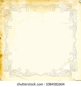 Retro baroque decorations element with flourishes calligraphic ornament. Vintage style design collection for Posters, Placards, Invitations, Banners, Badges and Logotypes.