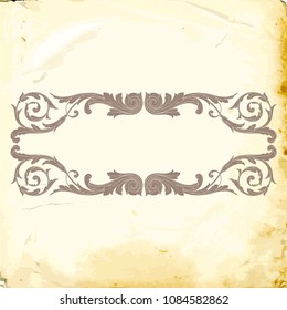 Retro baroque decorations element with flourishes calligraphic ornament. Vintage style design collection for Posters, Placards, Invitations, Banners, Badges and Logotypes.