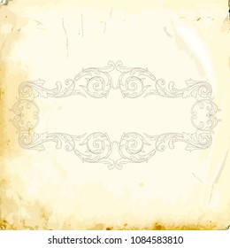 Retro baroque decorations element with flourishes calligraphic ornament. Vintage style design collection for Posters, Placards, Invitations, Banners, Badges and Logotypes.