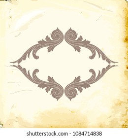 Retro baroque decorations element with flourishes calligraphic ornament. Vintage style design collection for Posters, Placards, Invitations, Banners, Badges and Logotypes.