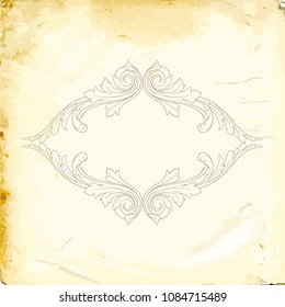 Retro baroque decorations element with flourishes calligraphic ornament. Vintage style design collection for Posters, Placards, Invitations, Banners, Badges and Logotypes.
