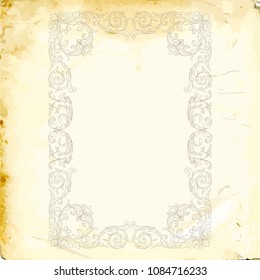 Retro baroque decorations element with flourishes calligraphic ornament. Vintage style design collection for Posters, Placards, Invitations, Banners, Badges and Logotypes.