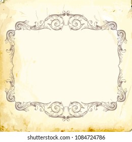 Retro baroque decorations element with flourishes calligraphic ornament. Vintage style design collection for Posters, Placards, Invitations, Banners, Badges and Logotypes.