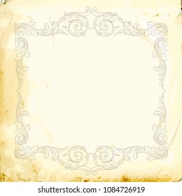 Retro baroque decorations element with flourishes calligraphic ornament. Vintage style design collection for Posters, Placards, Invitations, Banners, Badges and Logotypes.