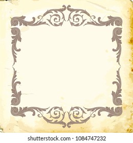 Retro baroque decorations element with flourishes calligraphic ornament. Vintage style design collection for Posters, Placards, Invitations, Banners, Badges and Logotypes.