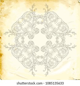 Retro baroque decorations element with flourishes calligraphic ornament. Vintage style design collection for Posters, Placards, Invitations, Banners, Badges and Logotypes.