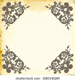 Retro baroque decorations element with flourishes calligraphic ornament. Vintage style design collection for Posters, Placards, Invitations, Banners, Badges and Logotypes.