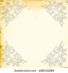 Retro baroque decorations element with flourishes calligraphic ornament. Vintage style design collection for Posters, Placards, Invitations, Banners, Badges and Logotypes.
