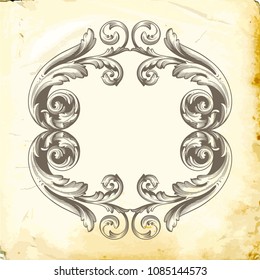 Retro baroque decorations element with flourishes calligraphic ornament. Vintage style design collection for Posters, Placards, Invitations, Banners, Badges and Logotypes.