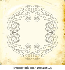 Retro baroque decorations element with flourishes calligraphic ornament. Vintage style design collection for Posters, Placards, Invitations, Banners, Badges and Logotypes.